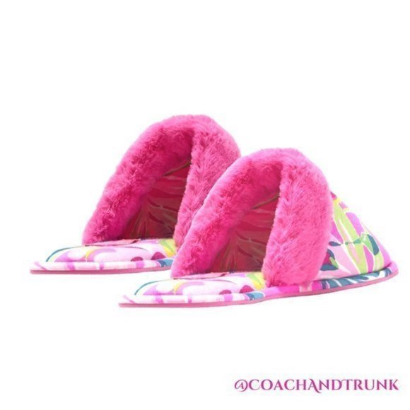 LILLY PULIZTER Clara Slippers Plumeria I'm Feline Fine With Pulitzer Organza Bag - Picture 4 of 8